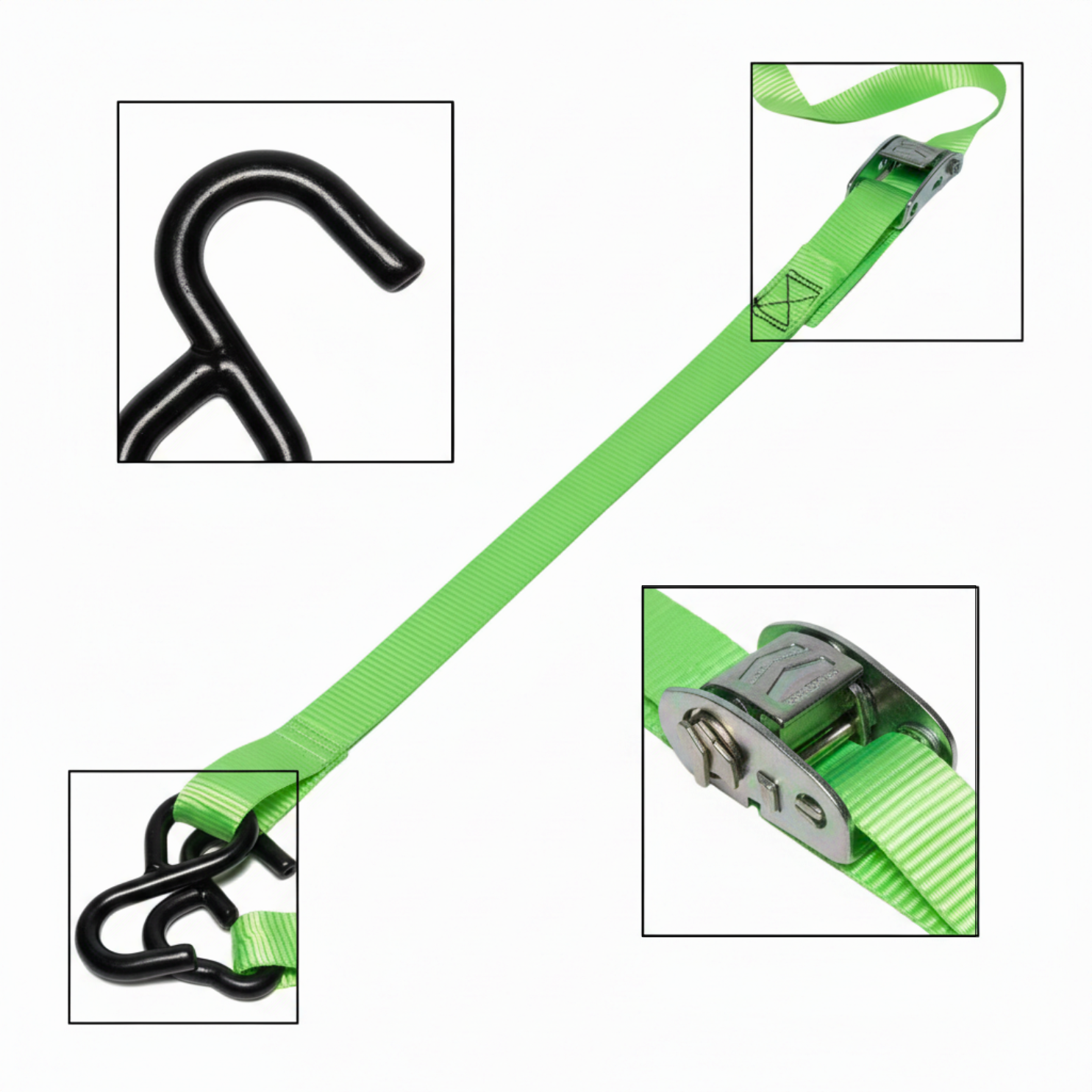 Correas de Amarre Premium para Carga Vehicular Pack x4 - 3metros (Tie Down)