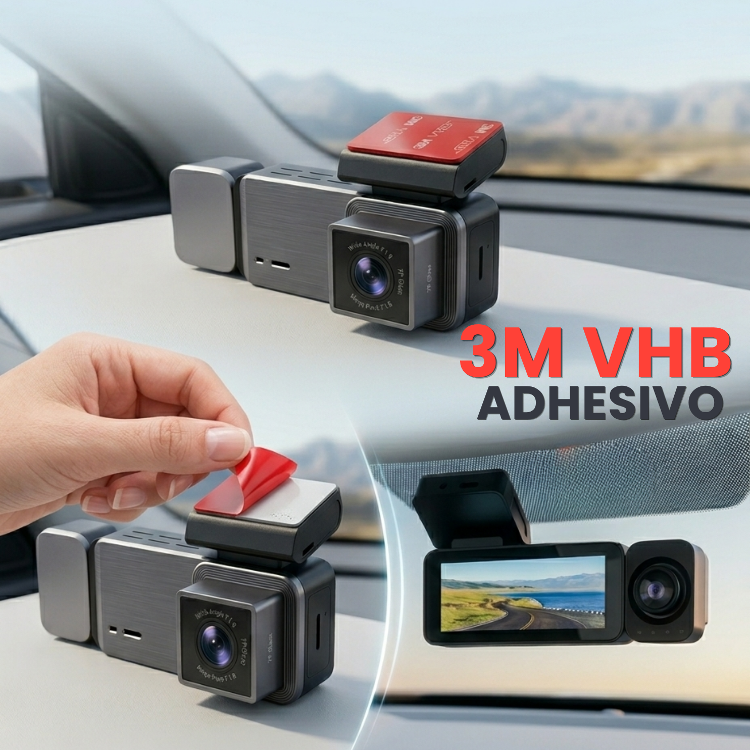 Cámara de Seguridad Vehicular 4k Ultra HD Super Night Vision con Cámara Interior y posterior (3 canales)